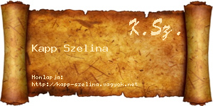 Kapp Szelina névjegykártya